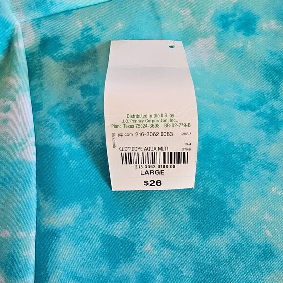 Decree Aqua Tie-Dye Skater Skirt L Polyester/Spandex Womens Stylish Flowy Design - Picture 3 of 5